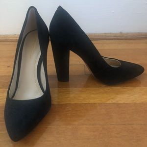 BCBGeneration Black Suede Block Heels